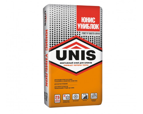 Клей для пеноблока Unis (Юнис) Униблок 25 кг