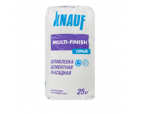 Цементная шпатлевка Кнауф (Knauf) Мультифиниш серый 25 кг